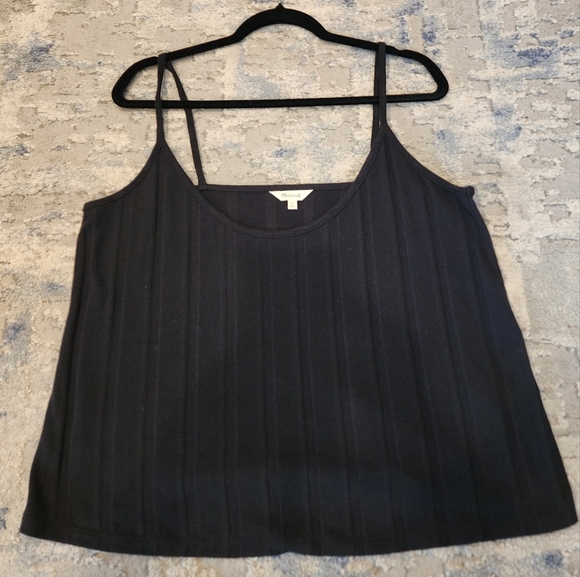 Madewell Black Ribbed Sweater-Knit Anytime Cami Top Size 1X - Picture 6 of 12